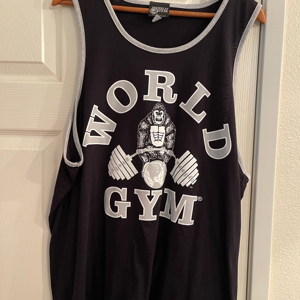 NEW World Gym silver and black XL Never worn Tank Top